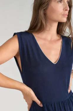 Femme Le Temps des Cerises Robes-Robe Longue Nata Bleu Marine