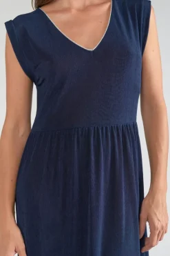 Femme Le Temps des Cerises Robes-Robe Longue Nata Bleu Marine