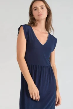Femme Le Temps des Cerises Robes-Robe Longue Nata Bleu Marine