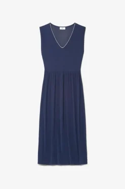 Femme Le Temps des Cerises Robes-Robe Longue Nata Bleu Marine