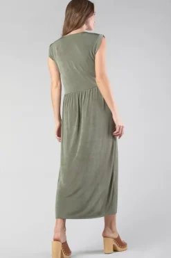 Femme Le Temps des Cerises Robes-Robe Longue Nata Kaki