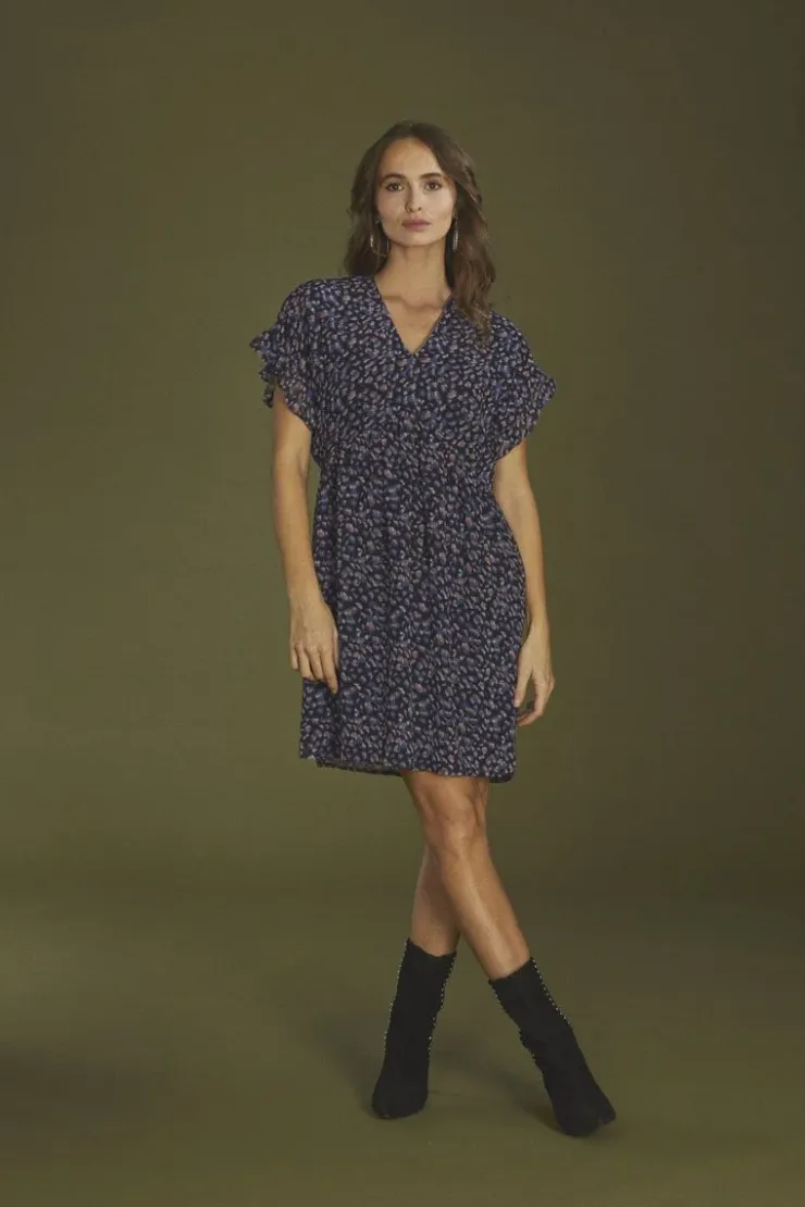 Femme Le Temps des Cerises Robes-Robe Paola A Motif Leopard