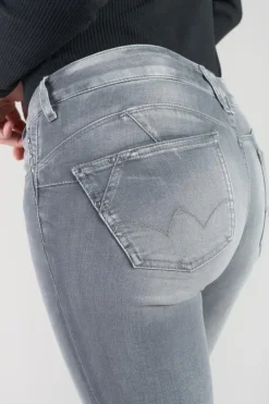 Femme Le Temps des Cerises Coupe Slim-Roche Pulp Slim Taille Haute 7/8Eme Jeans Gris N°2
