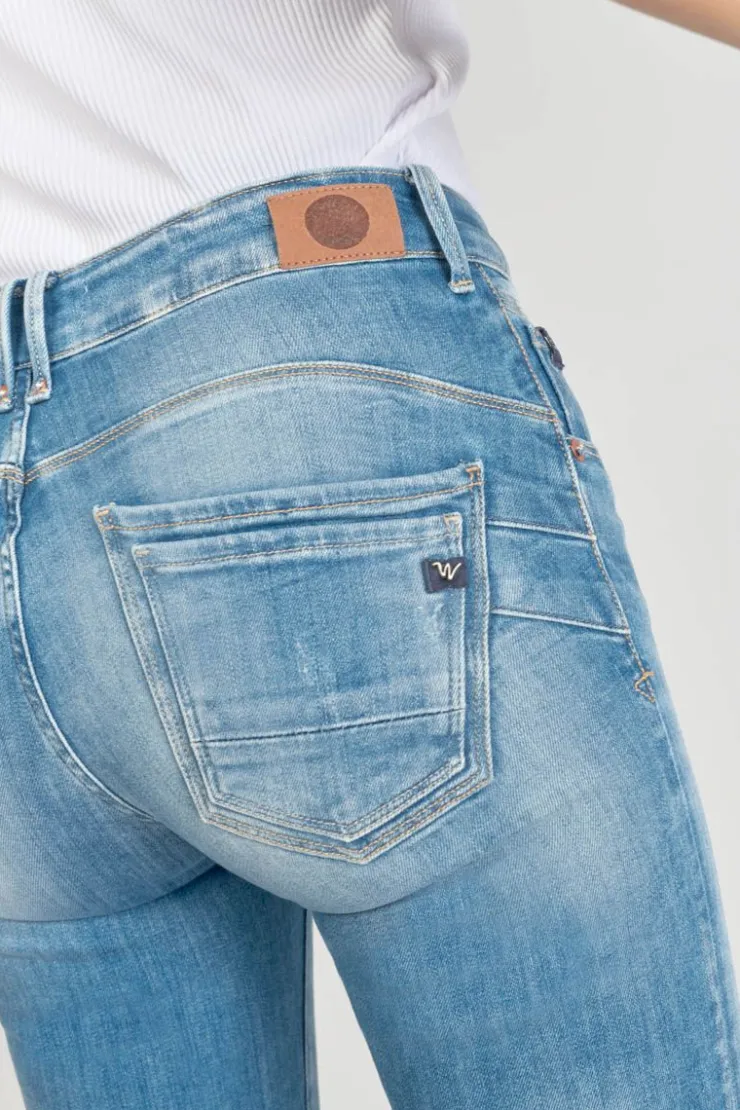 Femme Le Temps des Cerises Coupe Slim-Sabi Pulp Slim Taille Haute 7/8Eme Jeans Destroy Bleu N°3