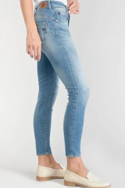 Femme Le Temps des Cerises Coupe Slim-Sabi Pulp Slim Taille Haute 7/8Eme Jeans Destroy Bleu N°3