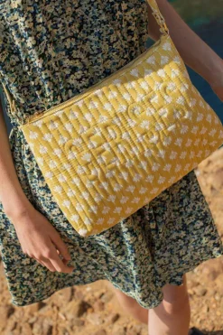 Femme Le Temps des Cerises Sacs & Portefeuilles-Sac A Bandouliere Lauri Jaune A Motif Floral