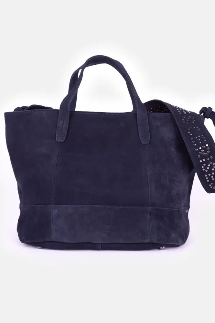 Femme Le Temps des Cerises Sacs & Portefeuilles-Sac Astier En Cuir Suede Bleu Nuit