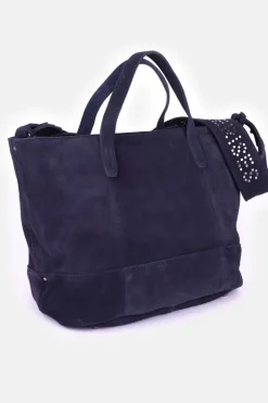 Femme Le Temps des Cerises Sacs & Portefeuilles-Sac Astier En Cuir Suede Bleu Nuit