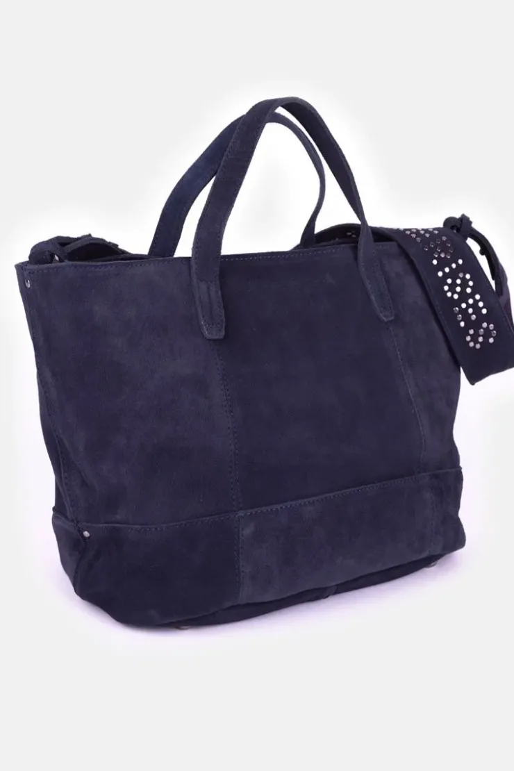 Femme Le Temps des Cerises Sacs & Portefeuilles-Sac Astier En Cuir Suede Bleu Nuit