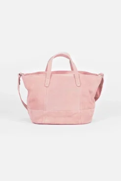 Femme Le Temps des Cerises Sacs & Portefeuilles-Sac Astier En Cuir Suede Rose Poudre