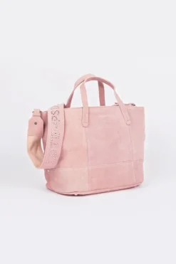 Femme Le Temps des Cerises Sacs & Portefeuilles-Sac Astier En Cuir Suede Rose Poudre