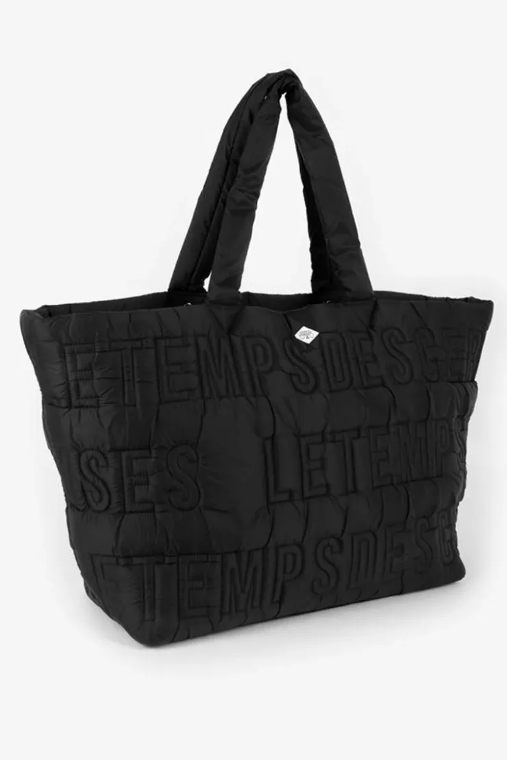 Femme Le Temps des Cerises Sacs & Portefeuilles-Sac Cabas Matelasse Luna Noir