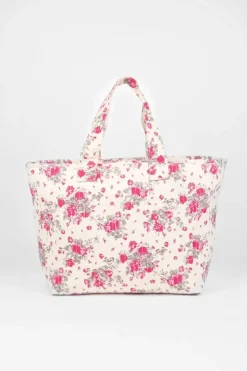 Femme Le Temps des Cerises Sacs & Portefeuilles-Sac Cabas Micky A Motif Fleuri Rose