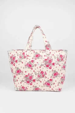 Femme Le Temps des Cerises Sacs & Portefeuilles-Sac Cabas Micky A Motif Fleuri Rose