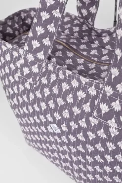 Femme Le Temps des Cerises Sacs & Portefeuilles-Sac Cabas Micky Gris A Motif Fleuri