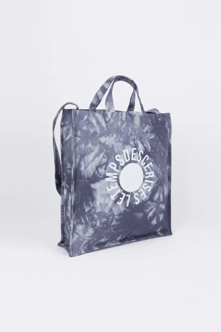 Femme Le Temps des Cerises Sacs & Portefeuilles-Sac De Shopping Lina Tie And Dye Bleu Gris