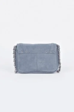 Femme Le Temps des Cerises Sacs & Portefeuilles-Sac Klelia En Cuir Suede Bleu Gris