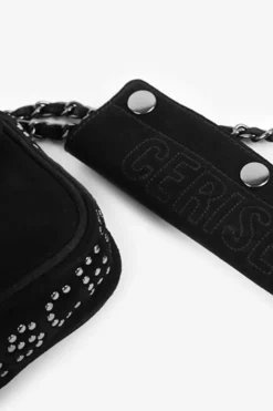 Femme Le Temps des Cerises Sacs & Portefeuilles-Sac Klelia En Cuir Suede Noir