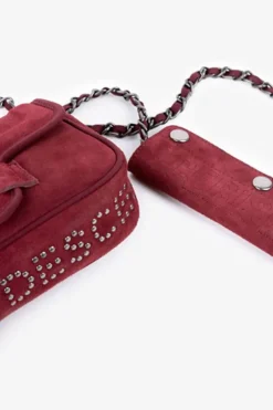 Femme Le Temps des Cerises Sacs & Portefeuilles-Sac Klelia En Cuir Suede Bordeaux