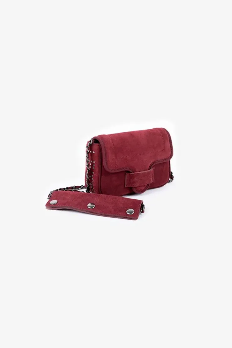 Femme Le Temps des Cerises Sacs & Portefeuilles-Sac Klelia En Cuir Suede Bordeaux