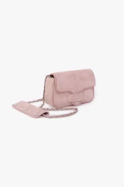 Femme Le Temps des Cerises Sacs & Portefeuilles-Sac Klelia En Cuir Suede Rose Poudre