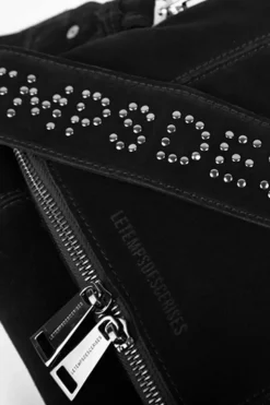 Femme Le Temps des Cerises Sacs & Portefeuilles-Sac Leter En Cuir Suede Noir