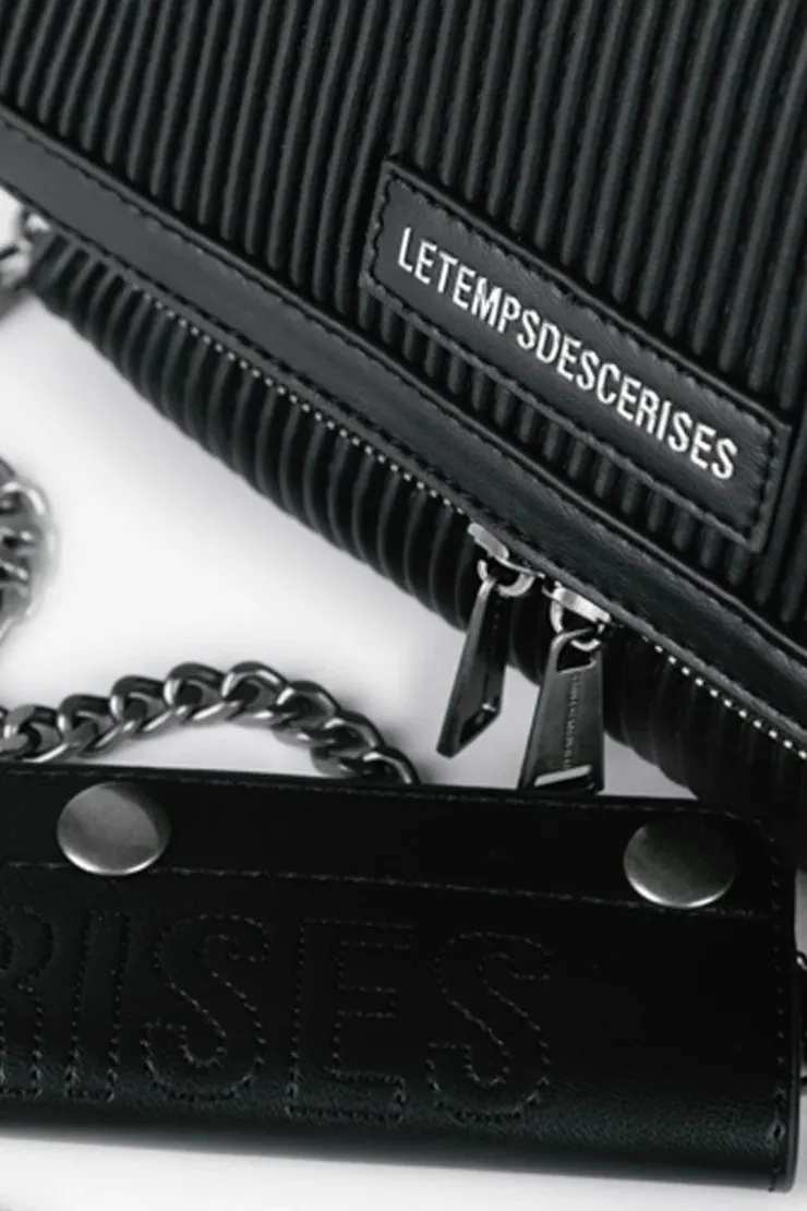 Femme Le Temps des Cerises Sacs & Portefeuilles-Sac Leter Noir Plisse