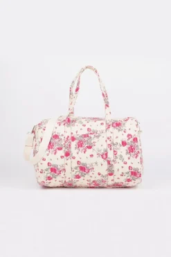Femme Le Temps des Cerises Sacs & Portefeuilles-Sac Week-End Lisia A Motif Fleuri Rose