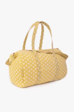 Femme Le Temps des Cerises Sacs & Portefeuilles-Sac Week-End Lisia Jaune A Motif Fleuri