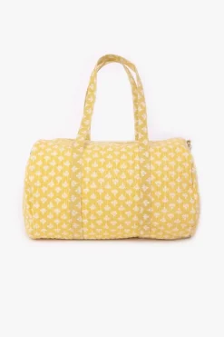 Femme Le Temps des Cerises Sacs & Portefeuilles-Sac Week-End Lisia Jaune A Motif Fleuri