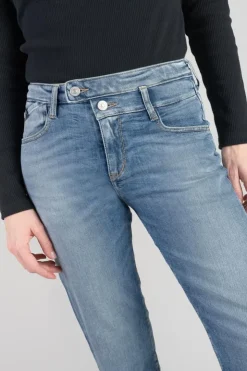 Femme Le Temps des Cerises Coupe Mom-Salma 400/17 Mom Taille Haute 7/8Eme Jeans Bleu N°4