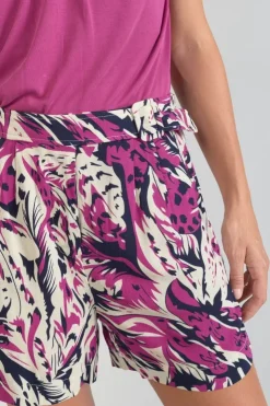 Femme Le Temps des Cerises Shorts & Jupes-Short Armelle A Motif Jungle Violine