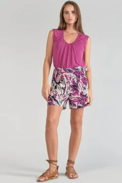 Femme Le Temps des Cerises Shorts & Jupes-Short Armelle A Motif Jungle Violine