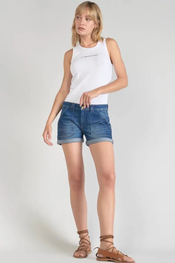 Femme Le Temps des Cerises Jupes & Shorts-Short Bloom En Jeans Bleu Fonce