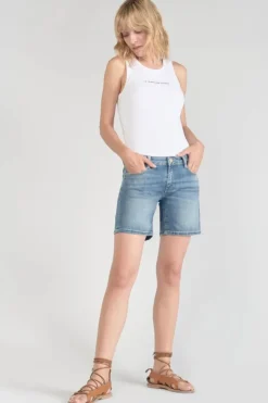 Femme Le Temps des Cerises Jupes & Shorts-Short Janka En Jeans Bleu Delave