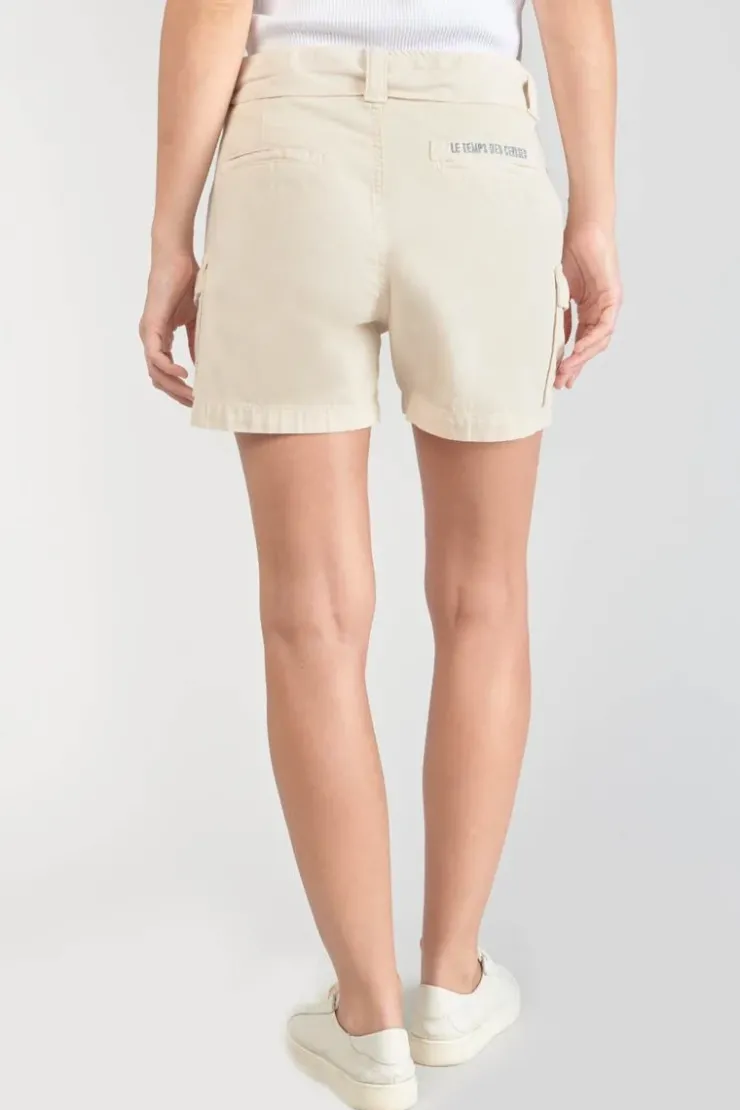 Femme Le Temps des Cerises Shorts & Jupes-Short Kallist En Lin Melange Beige