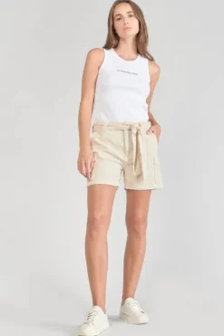 Femme Le Temps des Cerises Shorts & Jupes-Short Kallist En Lin Melange Beige