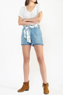 Femme Le Temps des Cerises Jupes & Shorts-Short Sydney En Jeans Bleu