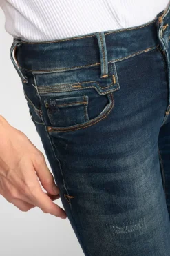 Femme Le Temps des Cerises Coupe Slim-Sib Pulp Slim 7/8Eme Jeans Destroy Vintage Bleu N°2