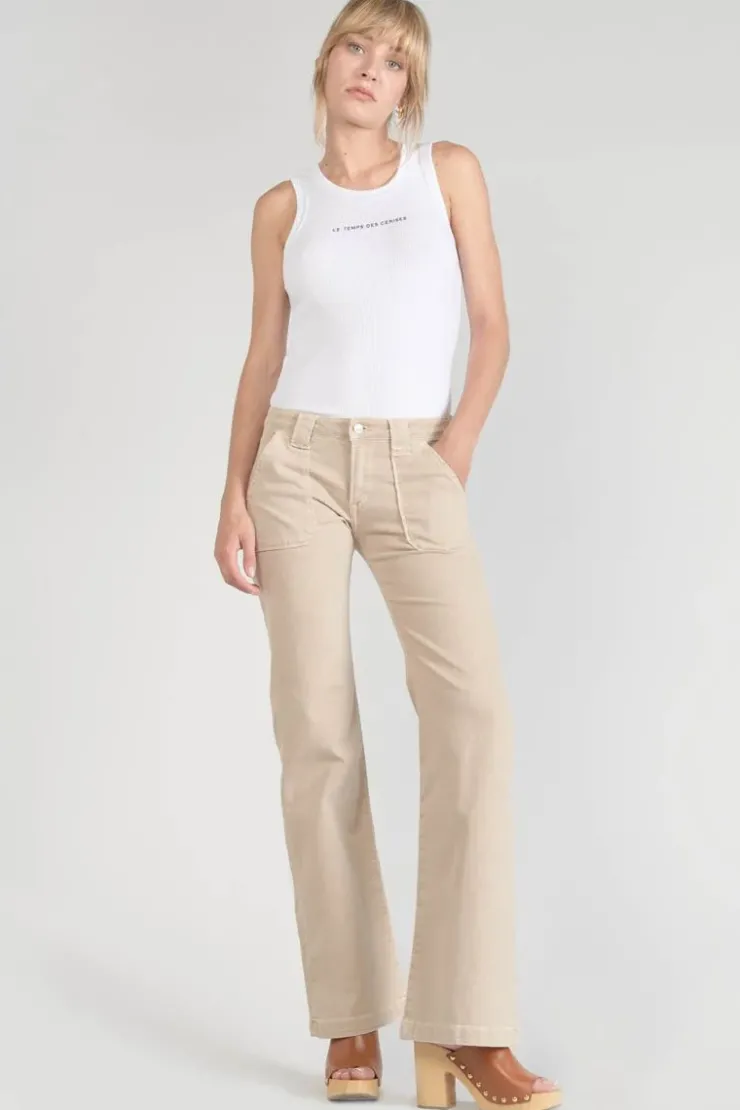 Femme Le Temps des Cerises Coupe Flare / Bootcut-Sormiou Flare Jeans Beige Sable