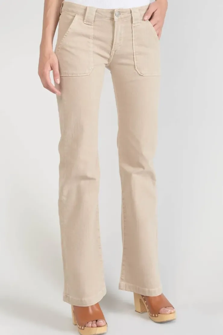 Femme Le Temps des Cerises Coupe Flare / Bootcut-Sormiou Flare Jeans Beige Sable