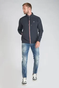 Homme Le Temps des Cerises Pulls & Cardigans-Sweat Goal Bleu Nuit