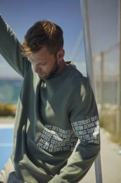 Homme Le Temps des Cerises Sweats-Sweat Riol Kaki