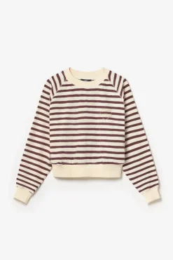 Femme Le Temps des Cerises Pulls & Sweats & Cardigans-Sweatshirt Koa Mariniere Prune