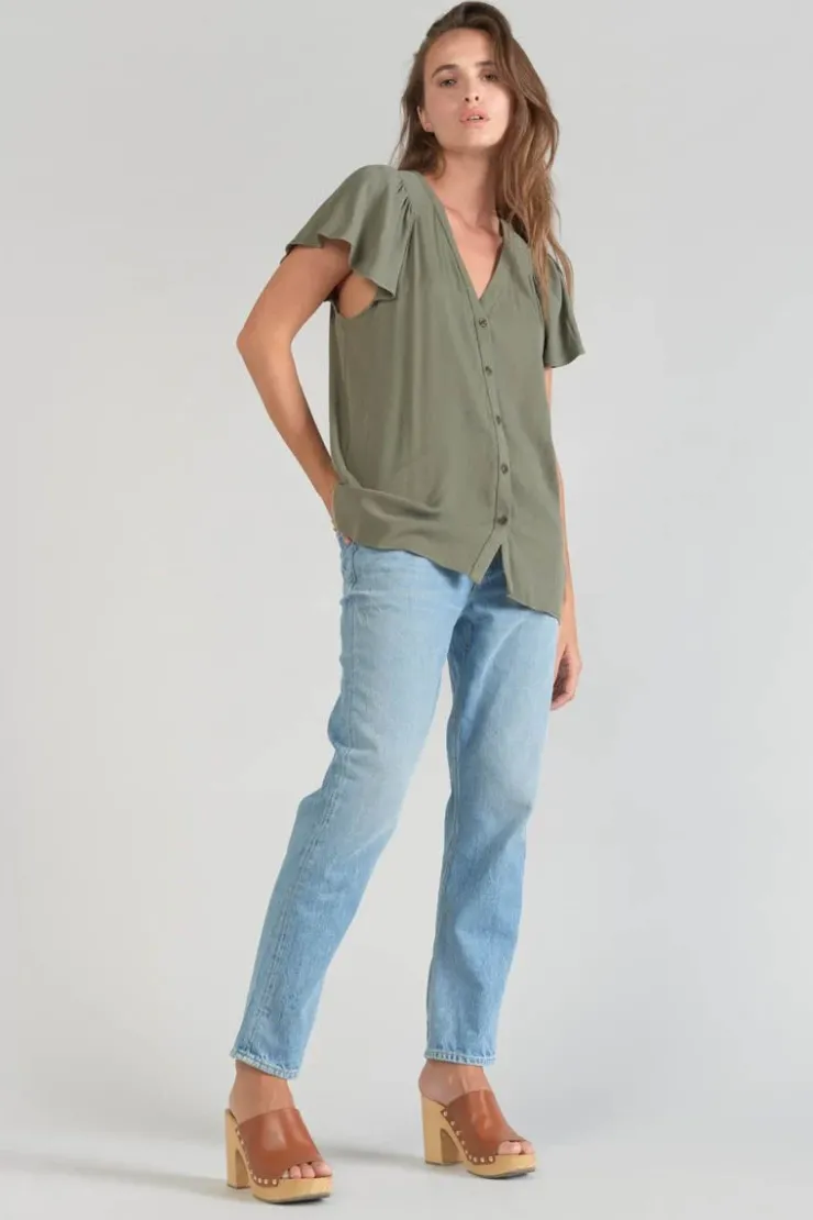 Femme Le Temps des Cerises Tops-Top Aube En Tencel Kaki