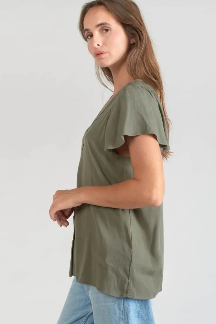 Femme Le Temps des Cerises Tops-Top Aube En Tencel Kaki
