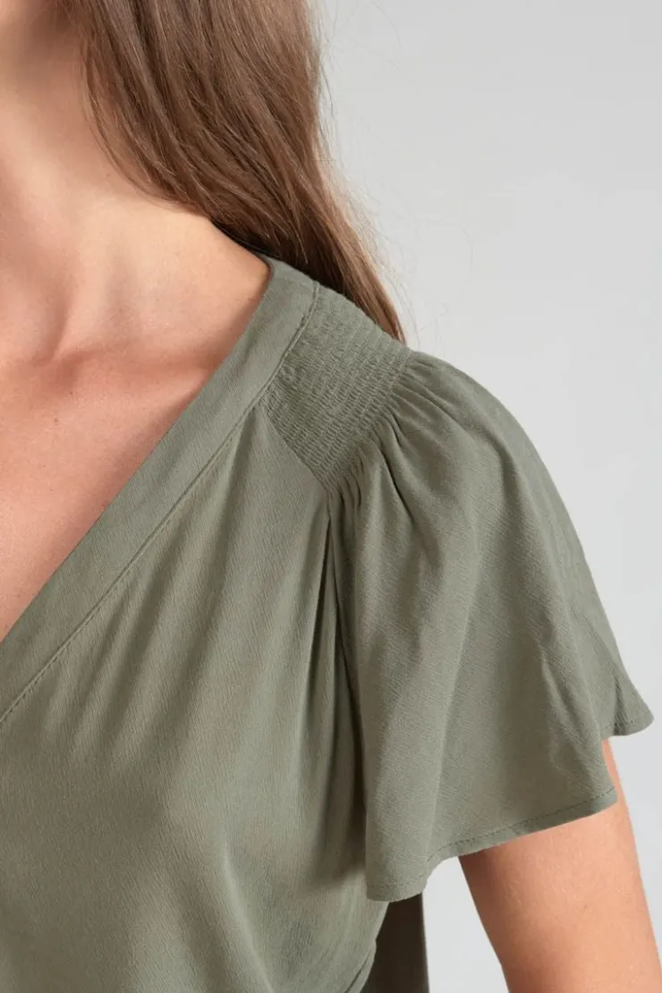 Femme Le Temps des Cerises Tops-Top Aube En Tencel Kaki