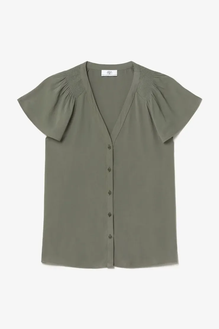 Femme Le Temps des Cerises Tops-Top Aube En Tencel Kaki