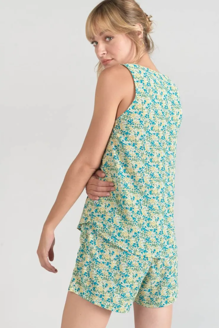 Femme Le Temps des Cerises Tops-Top Craig A Motif Fleuri Vert Et Bleu
