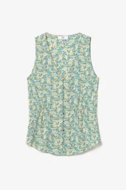 Femme Le Temps des Cerises Tops-Top Craig A Motif Fleuri Vert Et Bleu
